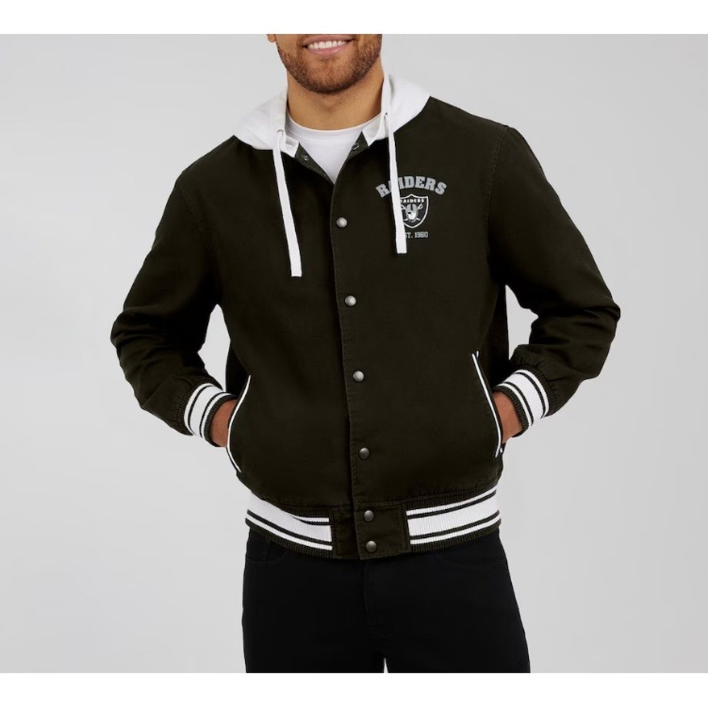 Las Vegas Raiders Darius Rucker Men's Black Full-Snap Hoodie Jacket Size 2XL NWT